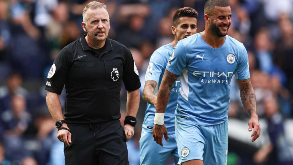 A VAR check spared Kyle Walker's blushes After overturning a penalty and a red card decision. | English Premier League